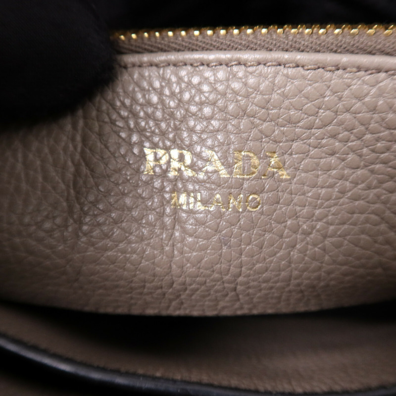 PRADA 牛皮皮革Vitello Daino金扣手挽肩背兩用袋-6
