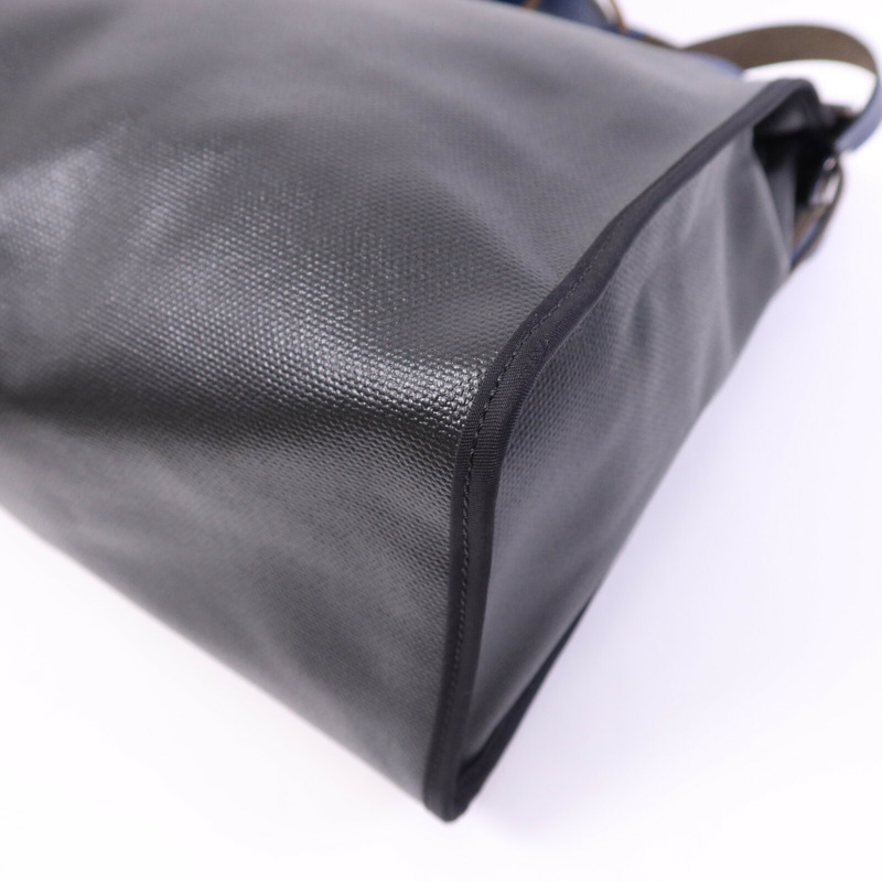 HERMES Vache Liegee皮革Herbag MM銀扣手挽肩背兩用袋Bleu Brighton/Noir-10