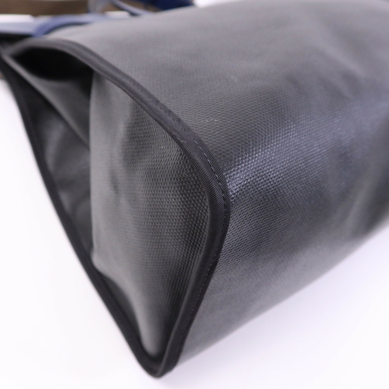 HERMES Vache Liegee皮革Herbag MM銀扣手挽肩背兩用袋Bleu Brighton/Noir-11