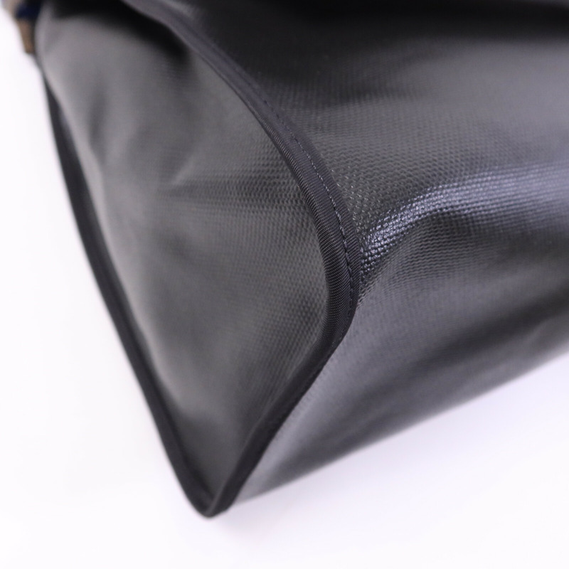 HERMES Vache Liegee皮革Herbag MM銀扣手挽肩背兩用袋Bleu Brighton/Noir-13