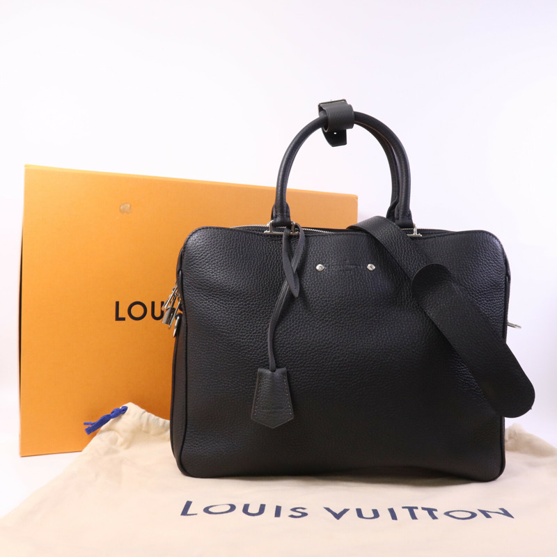 LOUIS VUITTON Taurillon Armand Briefcase銀扣手挽肩背兩用袋-11