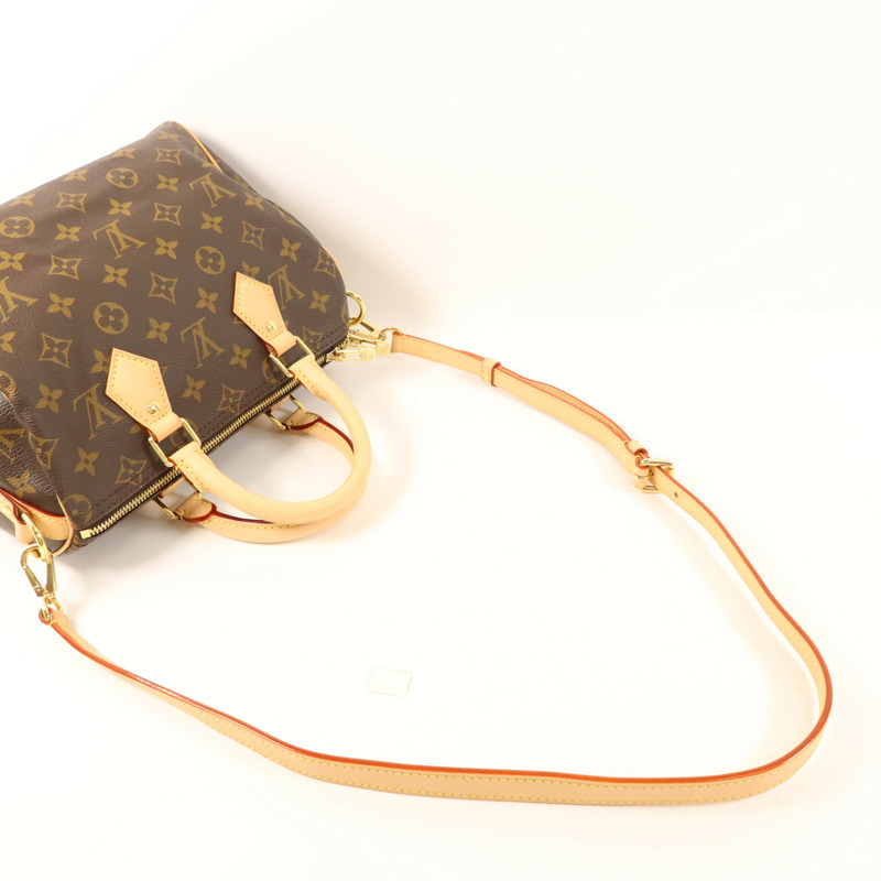 LOUIS VUITTON Monogram Speedy 25 Bandouliere金扣手挽肩背兩用袋-4
