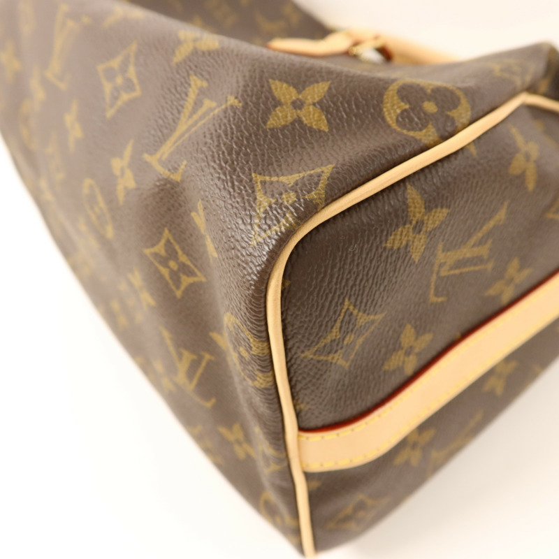LOUIS VUITTON Monogram Speedy 25 Bandouliere金扣手挽肩背兩用袋-10