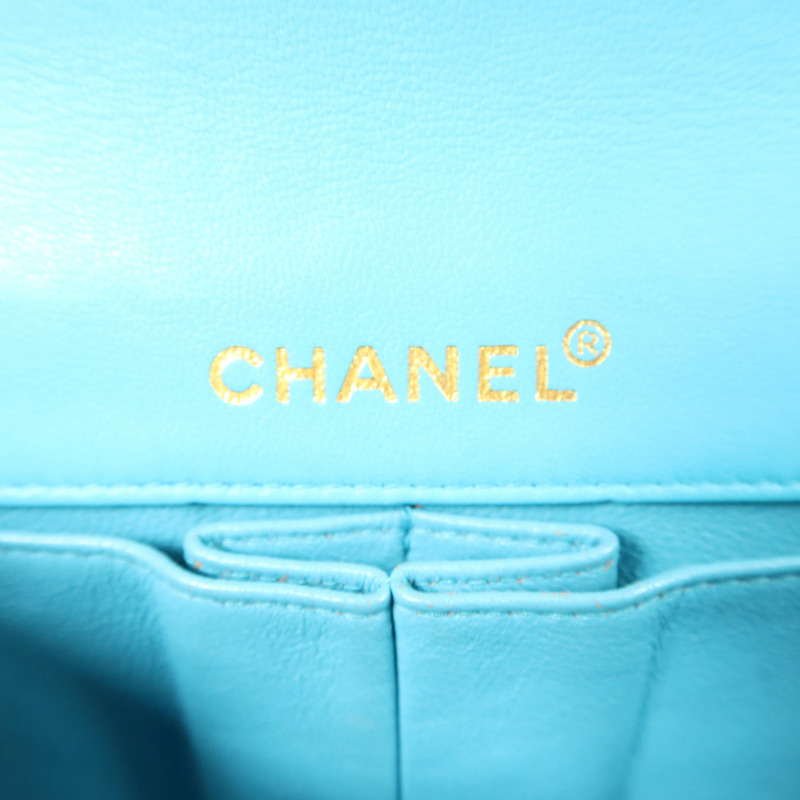 CHANEL 羊皮皮革Chocolate Bar Vintage金扣鏈帶肩背袋-6