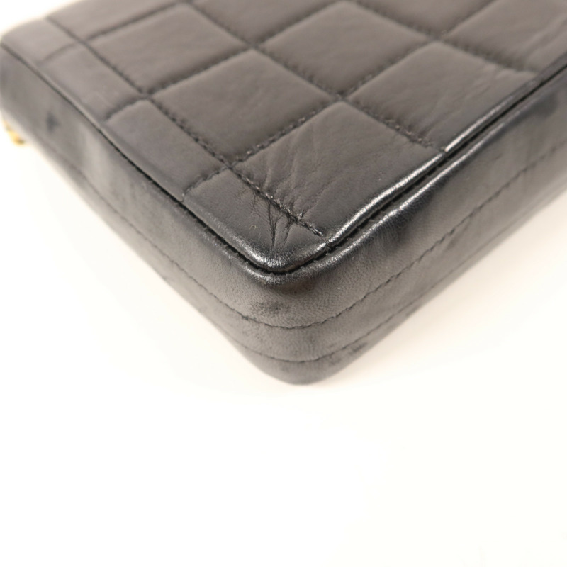 CHANEL 羊皮皮革Chocolate Bar Vintage金扣鏈帶肩背袋-14