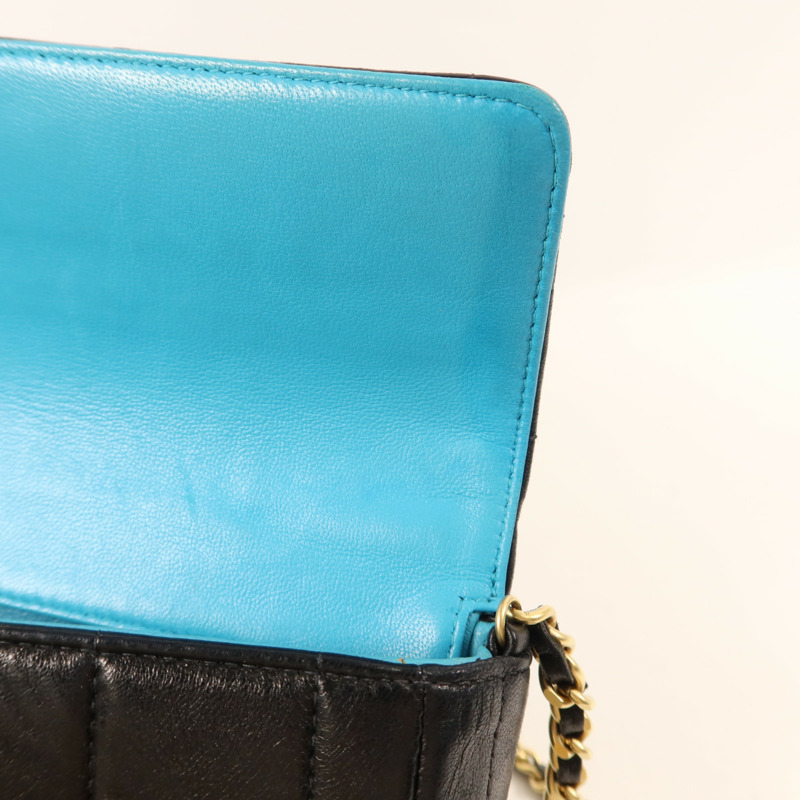 CHANEL 羊皮皮革Chocolate Bar Vintage金扣鏈帶肩背袋-19