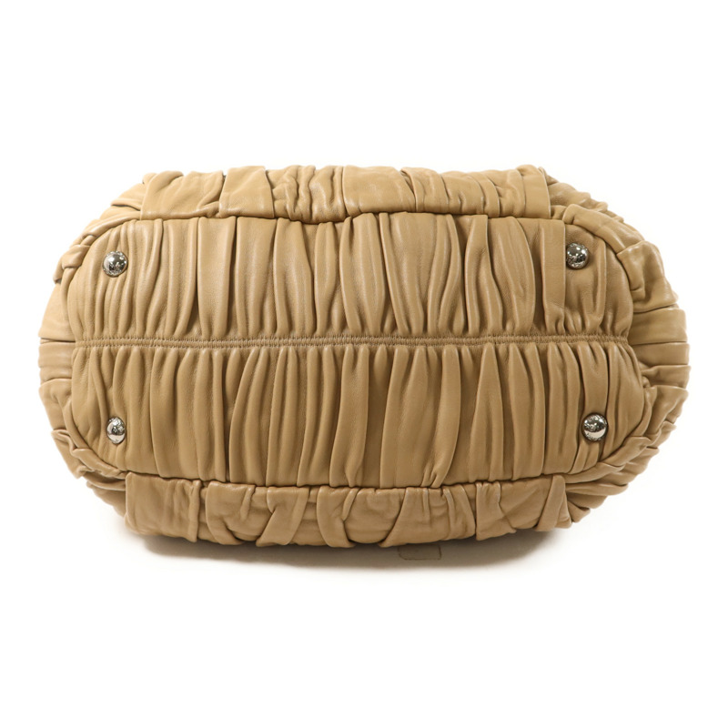 PRADA 羊皮皮革Nappa Gaufre銀扣手挽肩背兩用袋-3