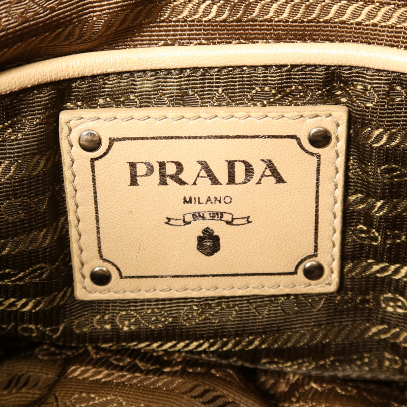 PRADA 羊皮皮革Nappa Gaufre銀扣手挽肩背兩用袋-6