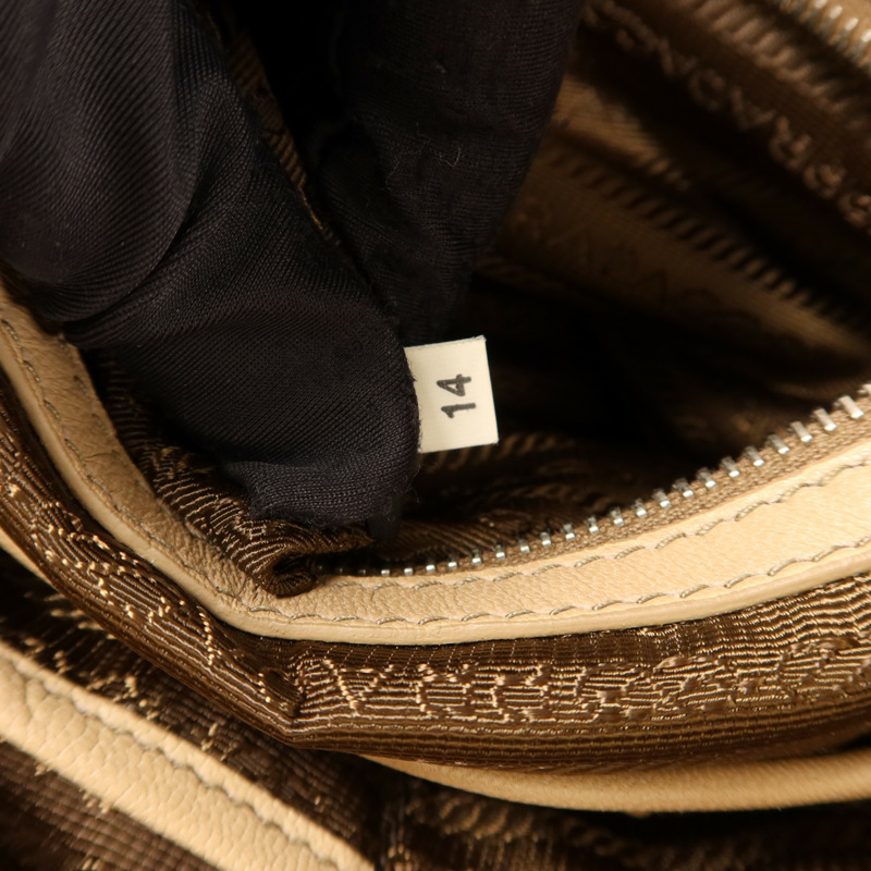 PRADA 羊皮皮革Nappa Gaufre銀扣手挽肩背兩用袋-7