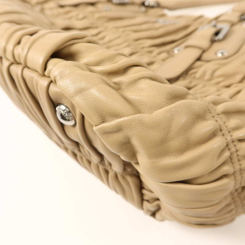 PRADA 羊皮皮革Nappa Gaufre銀扣手挽肩背兩用袋-13