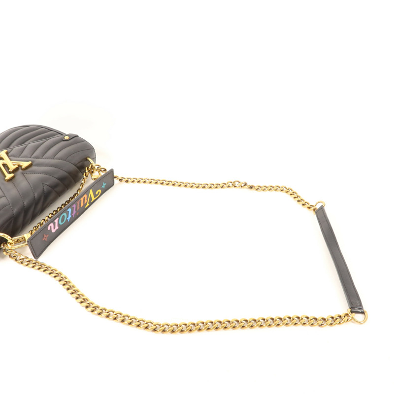 LOUIS VUITTON 牛皮皮革New Wave MM金扣鏈帶手挽肩背兩用袋-4