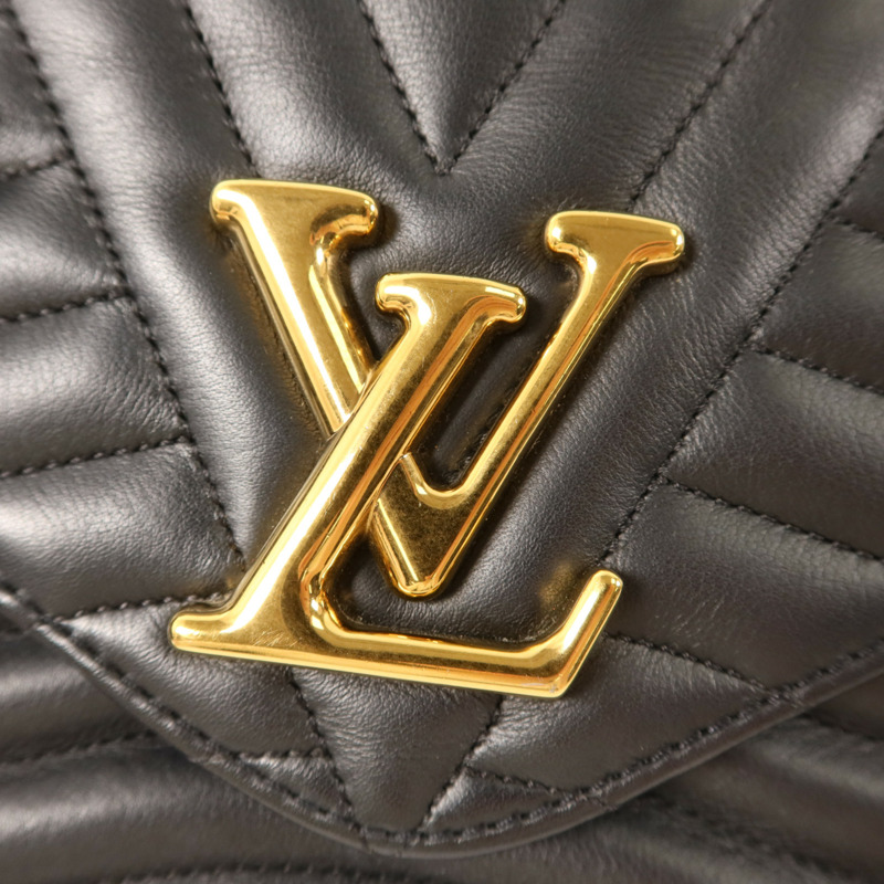 LOUIS VUITTON 牛皮皮革New Wave MM金扣鏈帶手挽肩背兩用袋-9