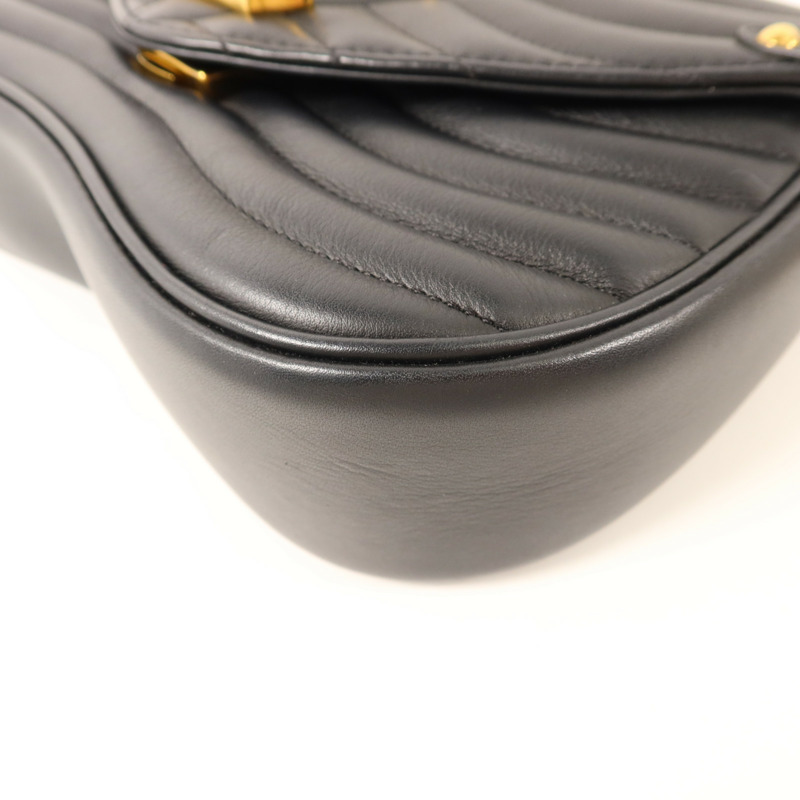 LOUIS VUITTON 牛皮皮革New Wave MM金扣鏈帶手挽肩背兩用袋-11