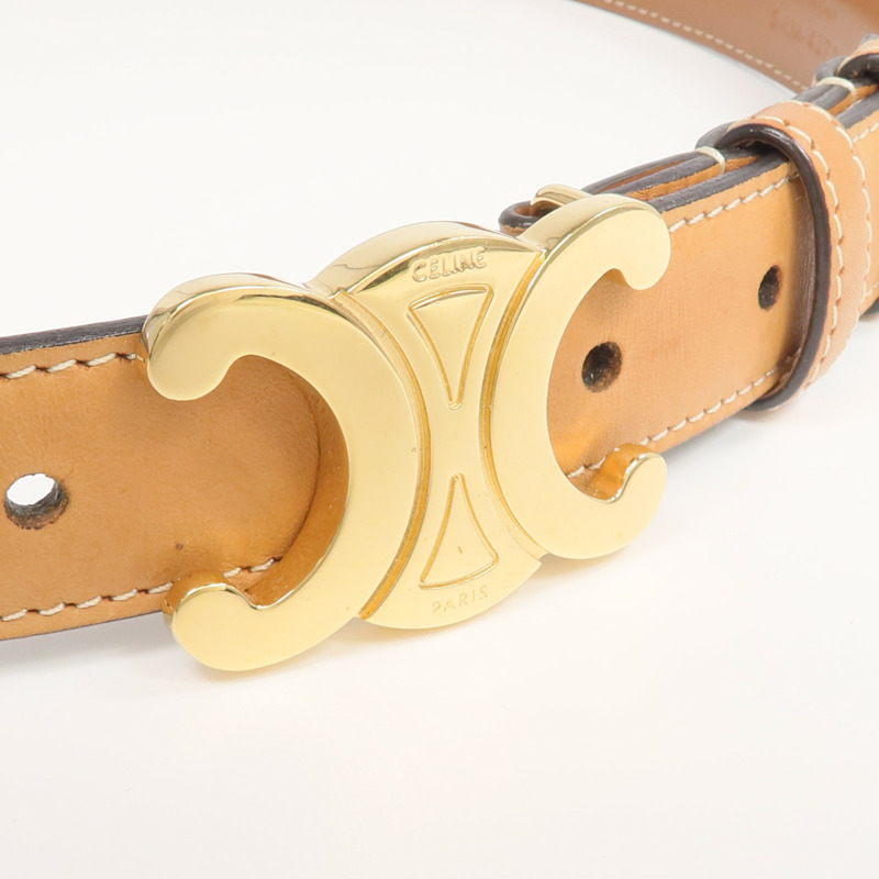 CELINE 牛皮皮革Belt金扣皮帶-4