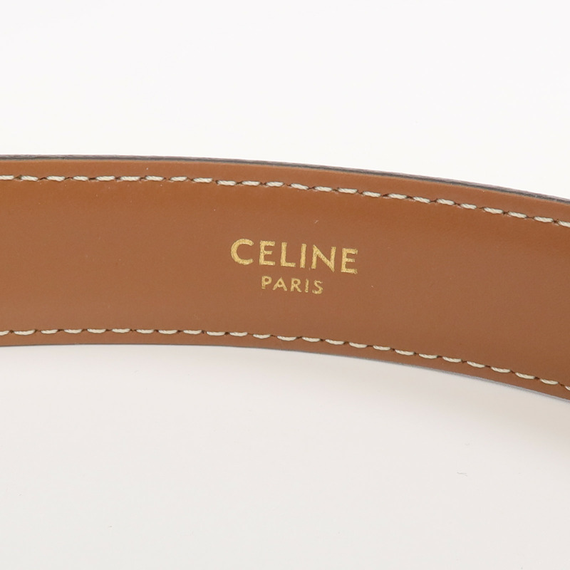 CELINE 牛皮皮革Belt金扣皮帶-5
