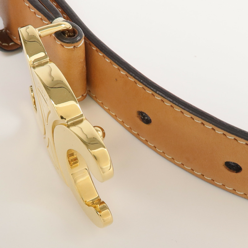 CELINE 牛皮皮革Belt金扣皮帶-9