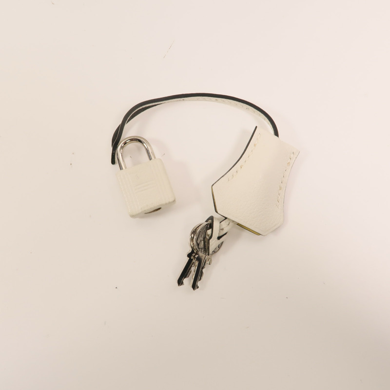 HERMES Evercolor皮革Toolbox 20銀扣手挽肩背兩用袋Blanc/Noir/Jaune Poussin-9