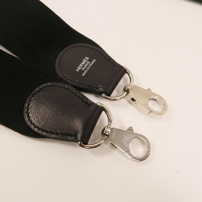 HERMES Evercolor皮革Toolbox 20銀扣手挽肩背兩用袋Blanc/Noir/Jaune Poussin-10