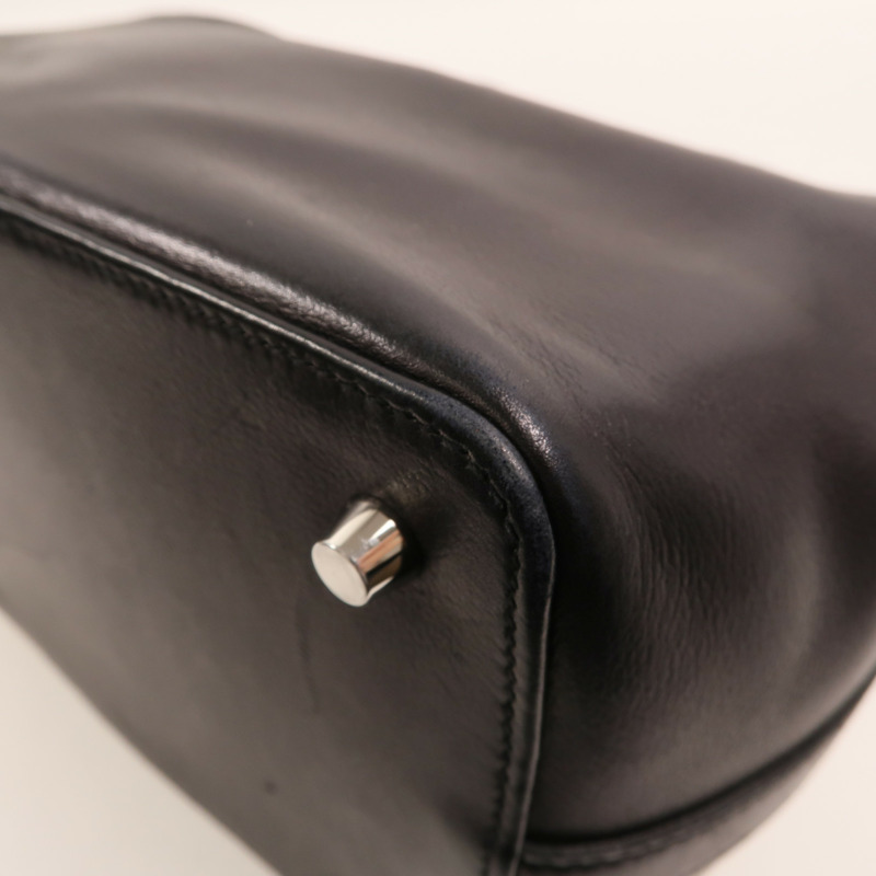 HERMES Evercolor皮革Toolbox 20銀扣手挽肩背兩用袋Blanc/Noir/Jaune Poussin-13