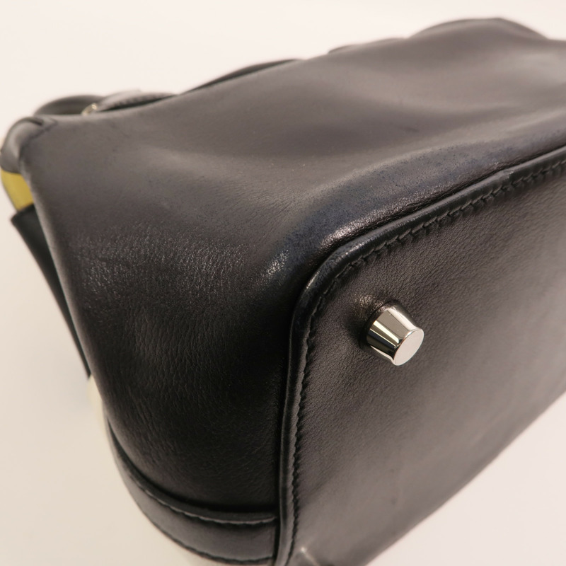 HERMES Evercolor皮革Toolbox 20銀扣手挽肩背兩用袋Blanc/Noir/Jaune Poussin-14