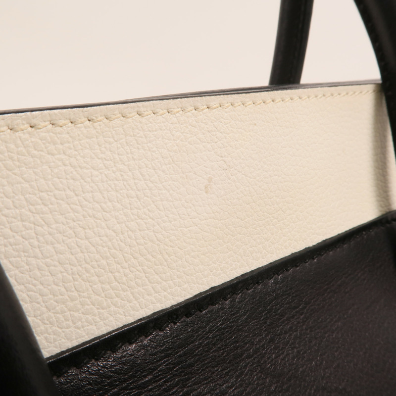 HERMES Evercolor皮革Toolbox 20銀扣手挽肩背兩用袋Blanc/Noir/Jaune Poussin-16