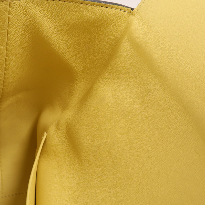 HERMES Evercolor皮革Toolbox 20銀扣手挽肩背兩用袋Blanc/Noir/Jaune Poussin-18