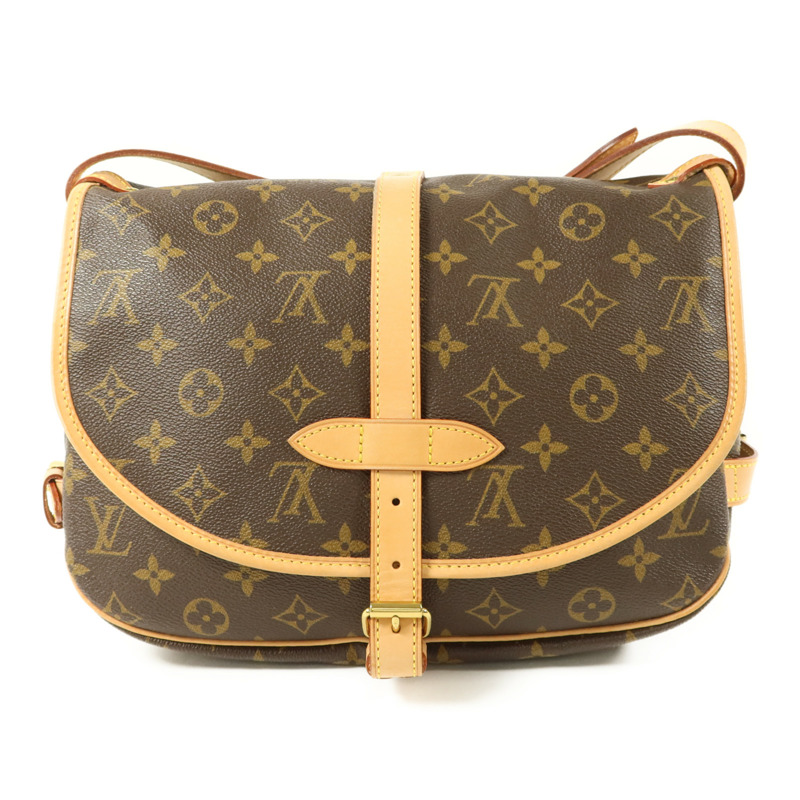 LOUIS VUITTON Monogram Saumur 30金扣肩背袋-1