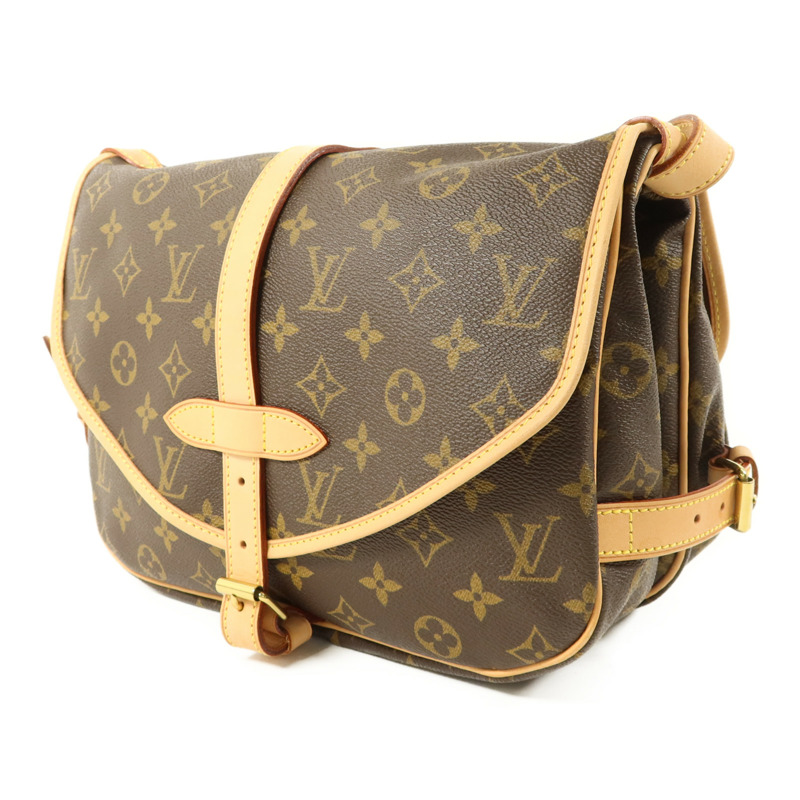 LOUIS VUITTON Monogram Saumur 30金扣肩背袋-2