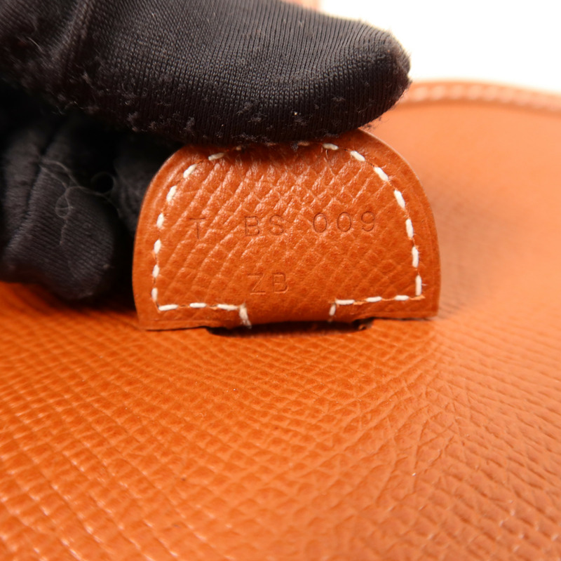 HERMES Epsom皮革Evelyne PM銀扣肩背袋Brique-7