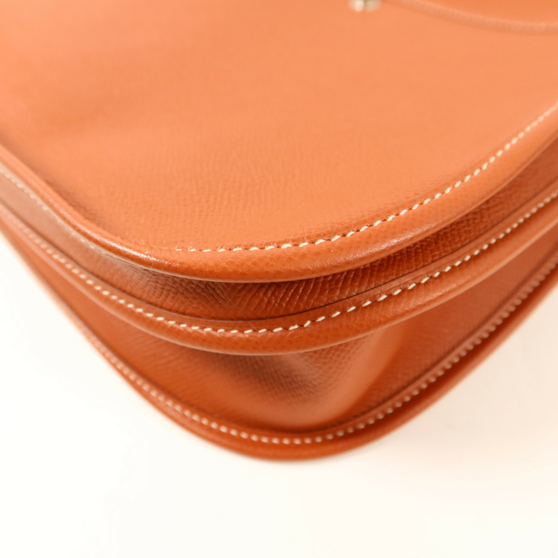 HERMES Epsom皮革Evelyne PM銀扣肩背袋Brique-12