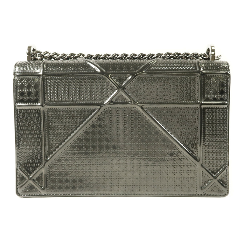 Dior 漆皮皮革Diorama銀扣鏈帶肩背袋-1