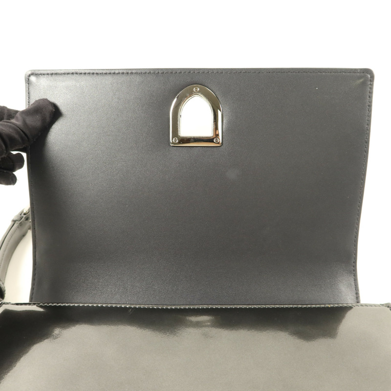 Dior 漆皮皮革Diorama銀扣鏈帶肩背袋-10