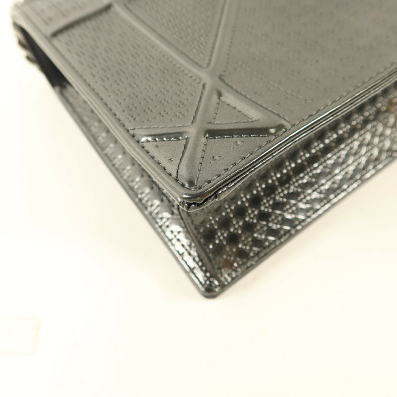 Dior 漆皮皮革Diorama銀扣鏈帶肩背袋-15