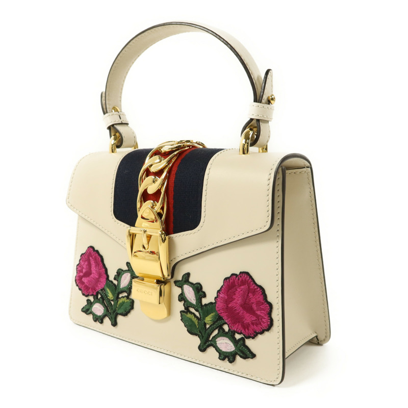 GUCCI 牛皮皮革Sylvie金扣手挽肩背兩用袋-1