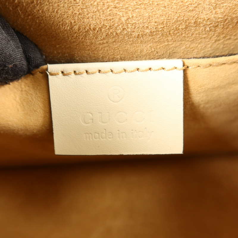 GUCCI 牛皮皮革Sylvie金扣手挽肩背兩用袋-6