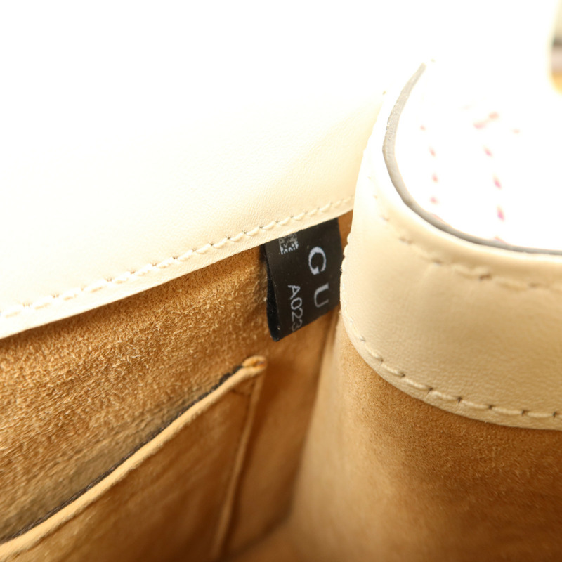 GUCCI 牛皮皮革Sylvie金扣手挽肩背兩用袋-8