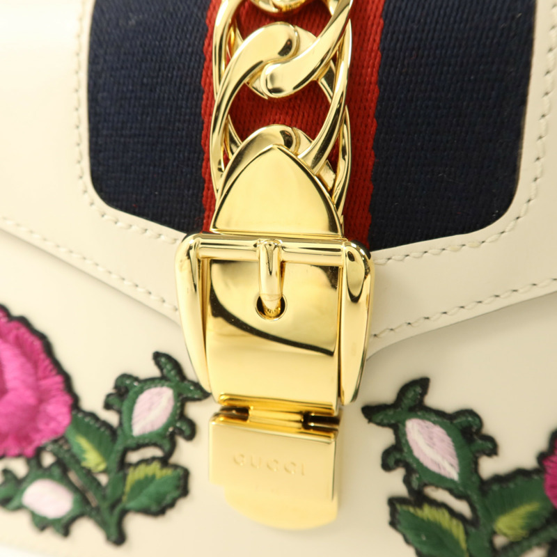 GUCCI 牛皮皮革Sylvie金扣手挽肩背兩用袋-9