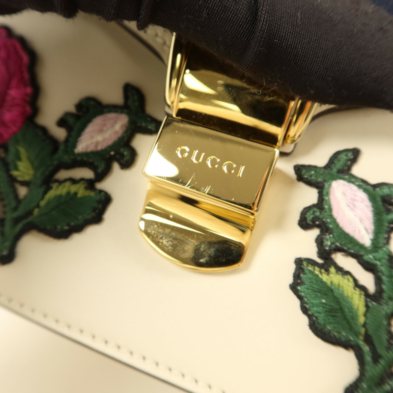 GUCCI 牛皮皮革Sylvie金扣手挽肩背兩用袋-10