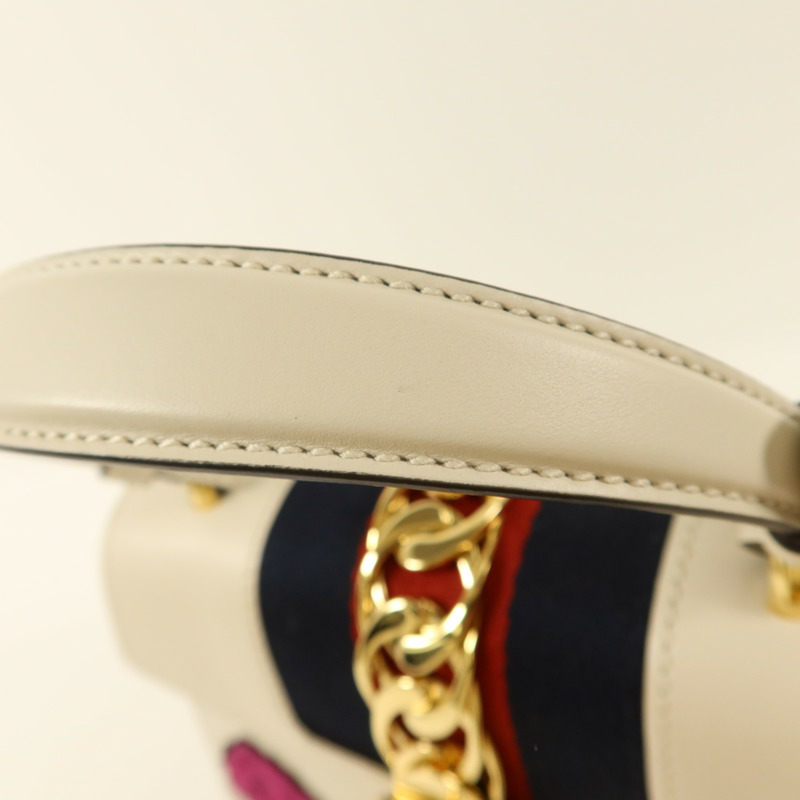 GUCCI 牛皮皮革Sylvie金扣手挽肩背兩用袋-16