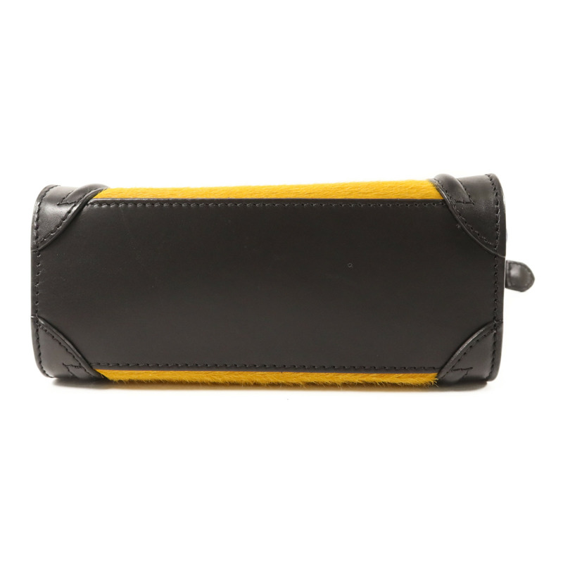 CELINE 牛皮皮革/馬毛Nano Luggage金扣手挽肩背兩用袋-3