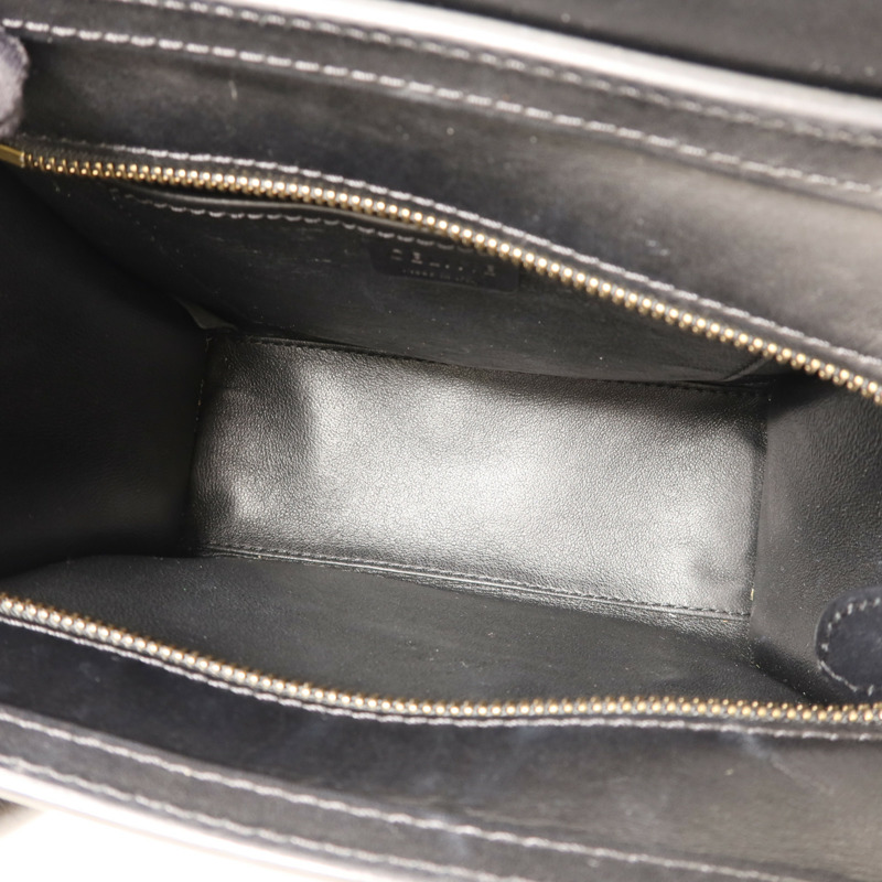 CELINE 牛皮皮革/馬毛Nano Luggage金扣手挽肩背兩用袋-5