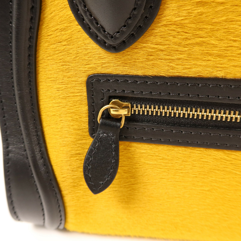 CELINE 牛皮皮革/馬毛Nano Luggage金扣手挽肩背兩用袋-8