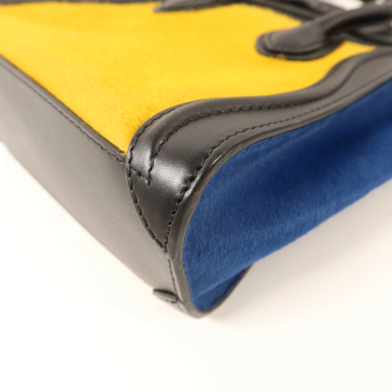 CELINE 牛皮皮革/馬毛Nano Luggage金扣手挽肩背兩用袋-12