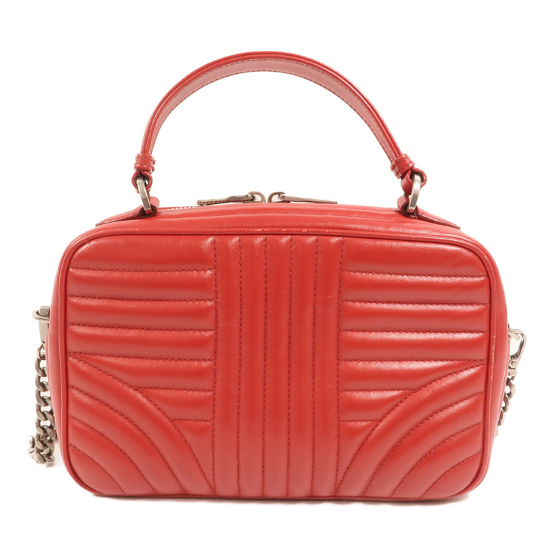 PRADA 牛皮皮革Diagramme Bag銀扣鏈帶手挽肩背兩用袋-1