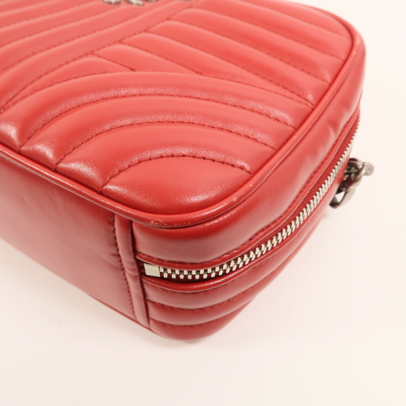 PRADA 牛皮皮革Diagramme Bag銀扣鏈帶手挽肩背兩用袋-8