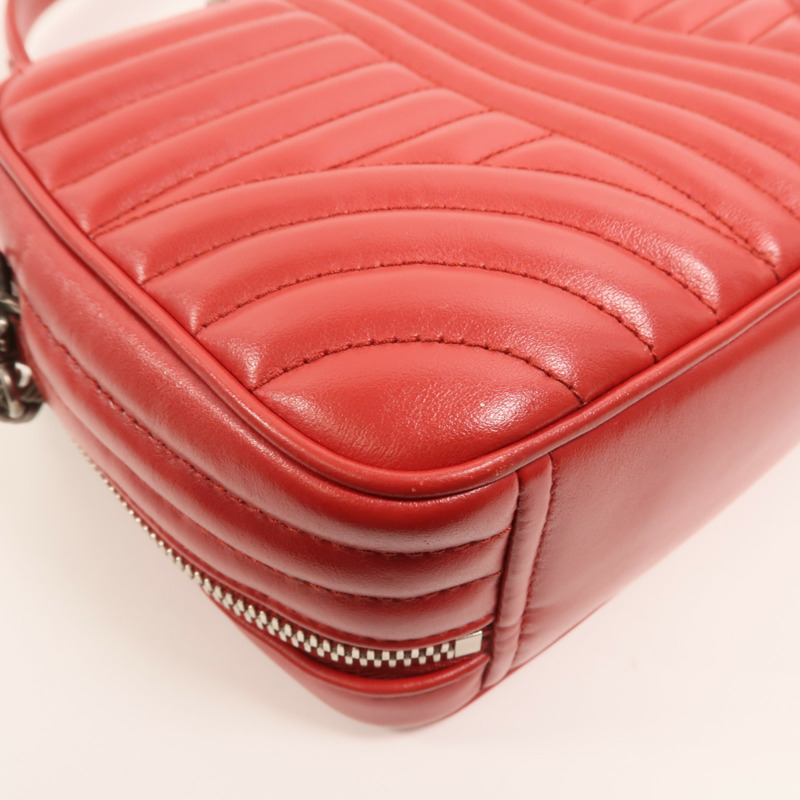 PRADA 牛皮皮革Diagramme Bag銀扣鏈帶手挽肩背兩用袋-11