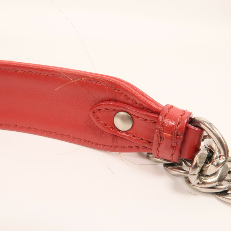 PRADA 牛皮皮革Diagramme Bag銀扣鏈帶手挽肩背兩用袋-14