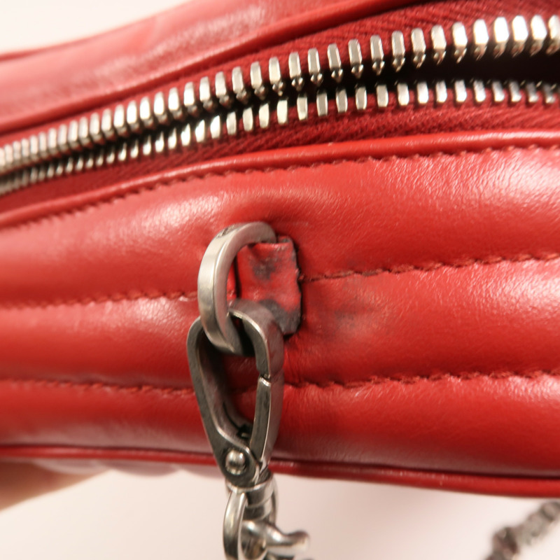 PRADA 牛皮皮革Diagramme Bag銀扣鏈帶手挽肩背兩用袋-16