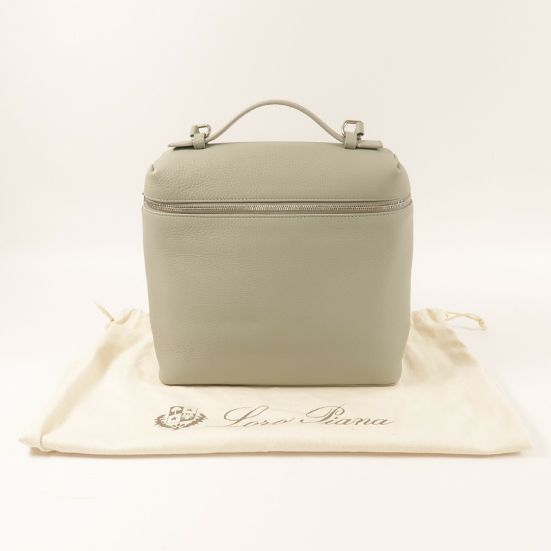 Loro Piana 牛皮皮革Extra Pocket BackPack銀扣背包-9