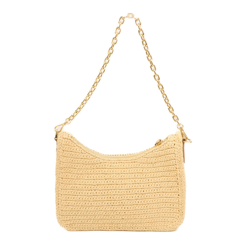 PRADA Raffia Re-Edition 2025金扣手挽肩背兩用袋-1